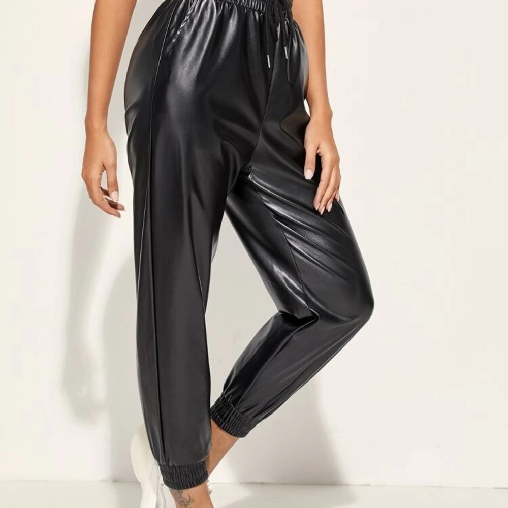 NEW Drawstring leather (pleather) pants/joggers
